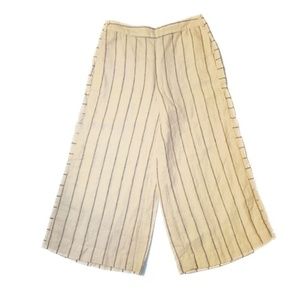 Anthropologie Striped Linen High Rise Wide leg Pant